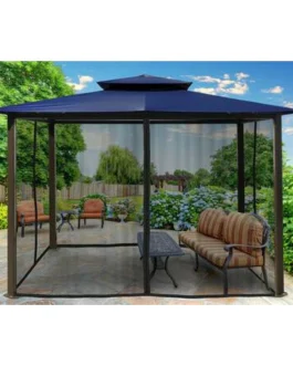 Paragon Outdoor Pergola White Frame Silver Canopy 11 X 11 FT. (PR11WTG)