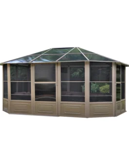 Gazebo Penguin Florence Solarium Octagon Screened Semi-Permanent Gazebo