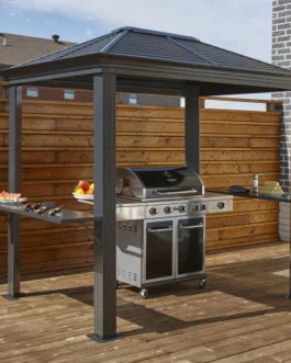 Sojag BBQ Mykonos 5 ft x 8 ft Light Gray Hardtop Grill Gazebo 500-9162882