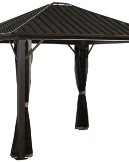 Sojag Genova 10 ft x 10 ft Dark Brown Hardtop Gazebo 500-9165036