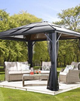 Sojag Meridien 10 ft x 10 ft Dark Gray Hardtop Gazebo 500-9162929