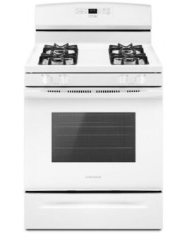 Amana 30″ White Gas Range With Bake Assist Temps