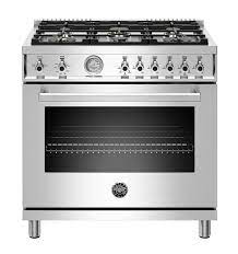 Bertazzoni 36″ Professional Series Gas Range with 6 Brass Burner in Stainless Steel (PROF366GASXT)